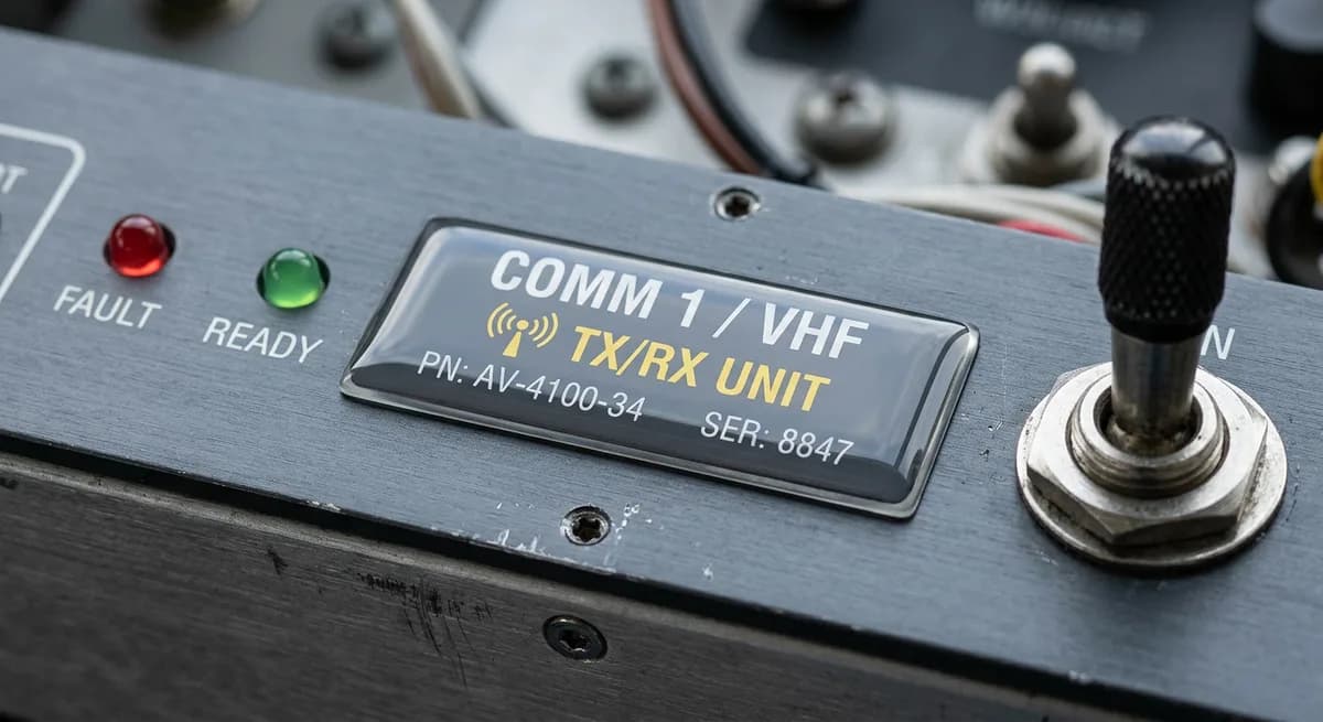 Aerospace and defense dome label application 1