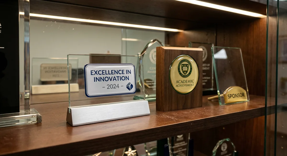 Awards trophies dome label application 7