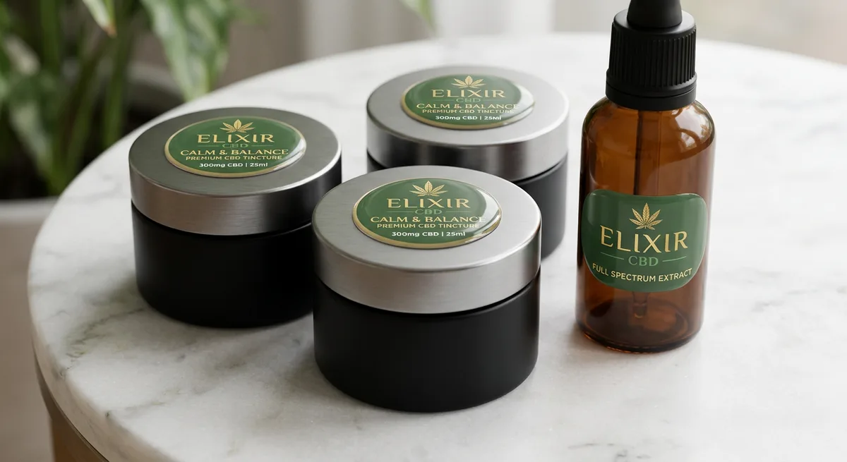 Cannabis and CBD dome labels for dispensary products and packaging