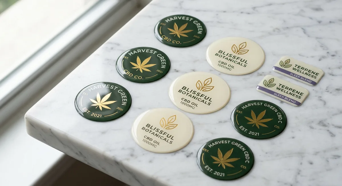 Cannabis CBD dome label application 9