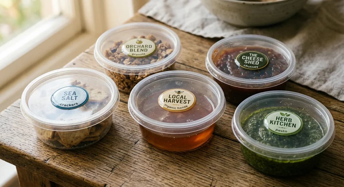 Food and beverage dome label application 8