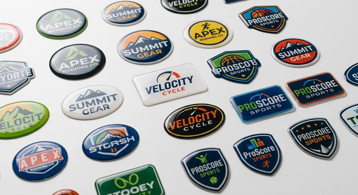 Sporting goods dome label application 8