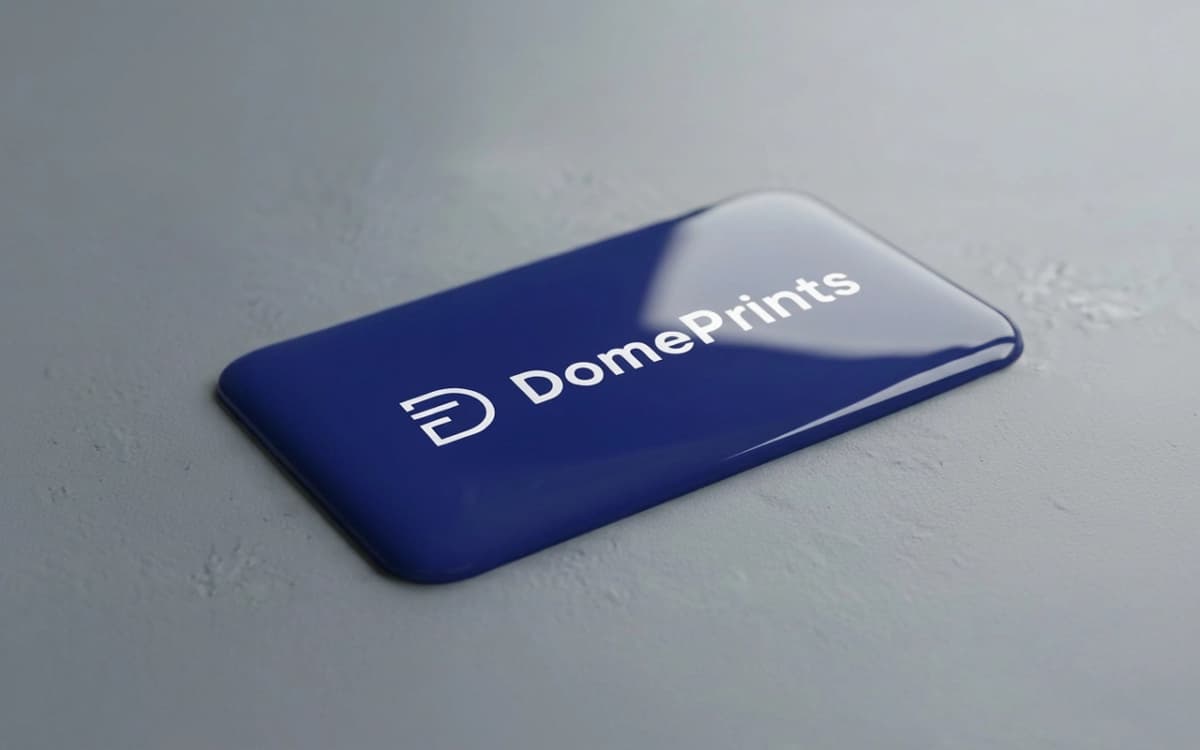 Rectangle domed label with a glossy 3D resin finish